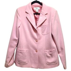 Vtg Andrea Viccaro Wool Cashmere‎ light Pink Blazer Size 10 VINTAGE